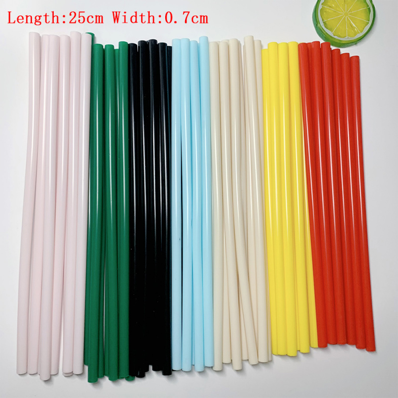 Home Bar Supplies - 50pcs Reusable Striped Hard Plastic Drinking