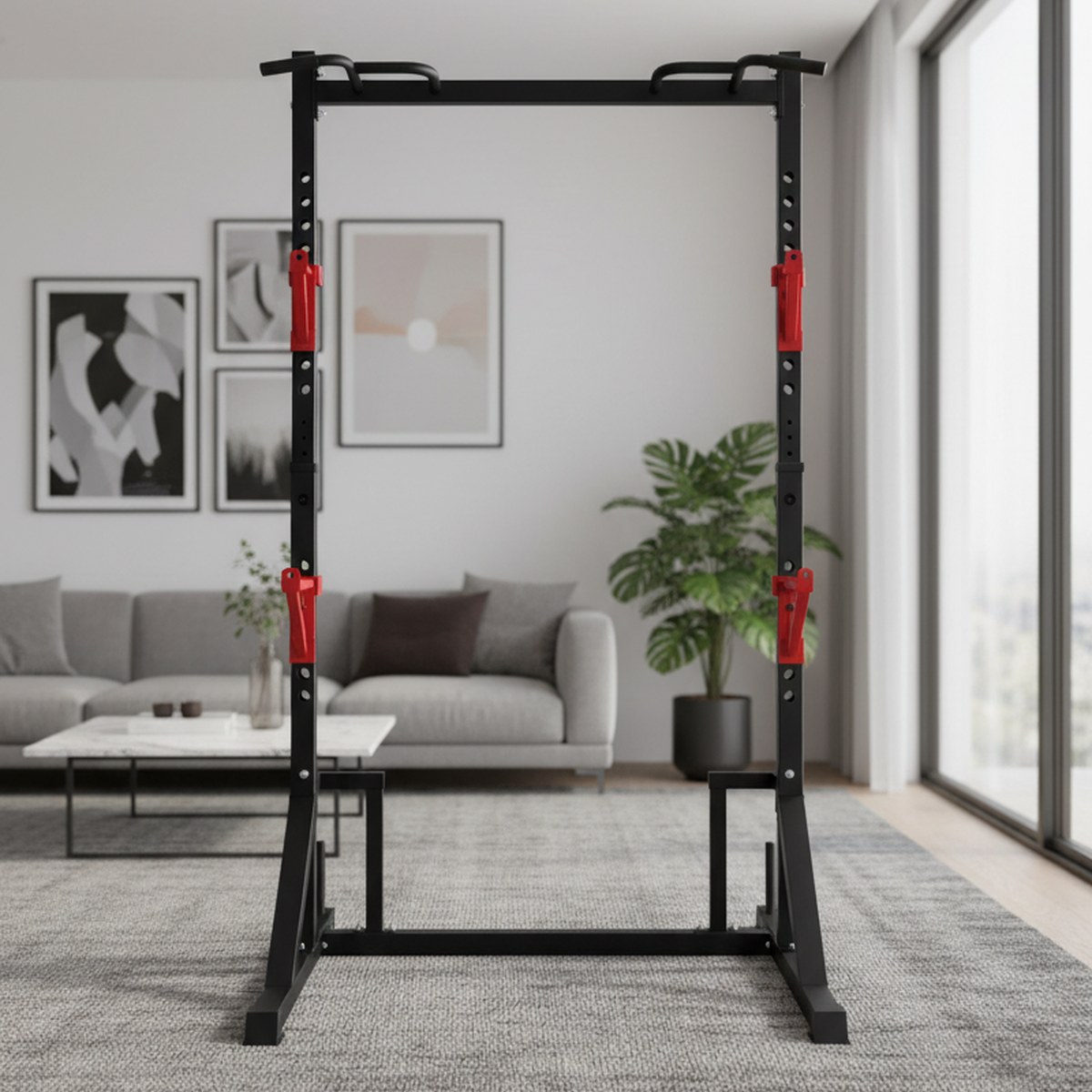 Adjustable Power Rack with Pul - Home Bar Stand 评论和价格