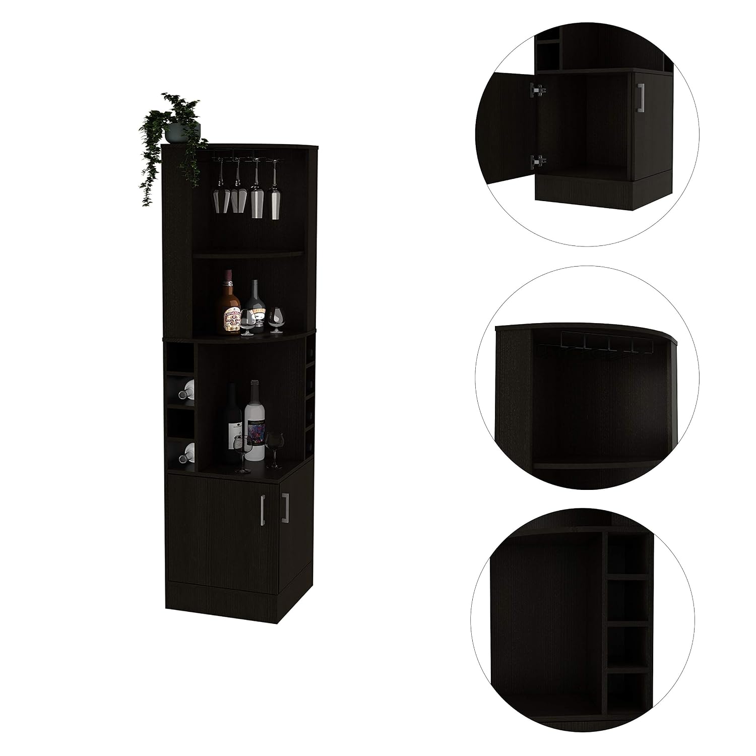 Corner Bar Cabinet with 2 Shel - Home Bar Shelves 评论和价格