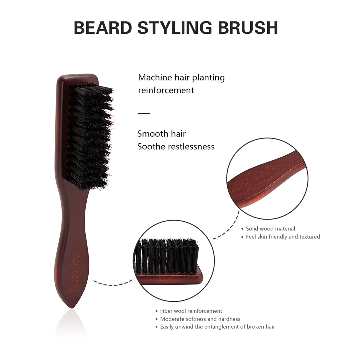 Barbershop Wooden Handle Boar  - Home Barbershop 评论和价格