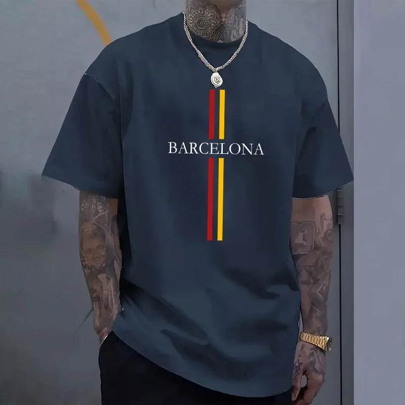 Barcelona Men's Cotton T-shirt - Home Barcelona 评论和价格