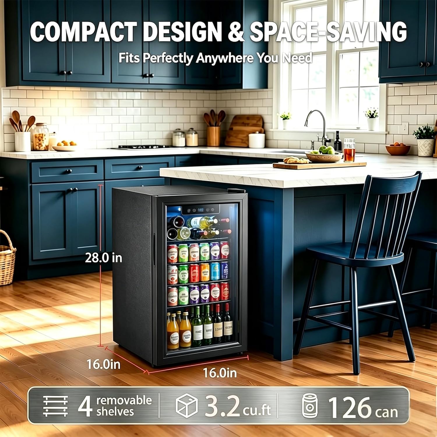 3.2 Cu.Ft Beverage Fridge with - Home Bar And Fridge 评论和价格