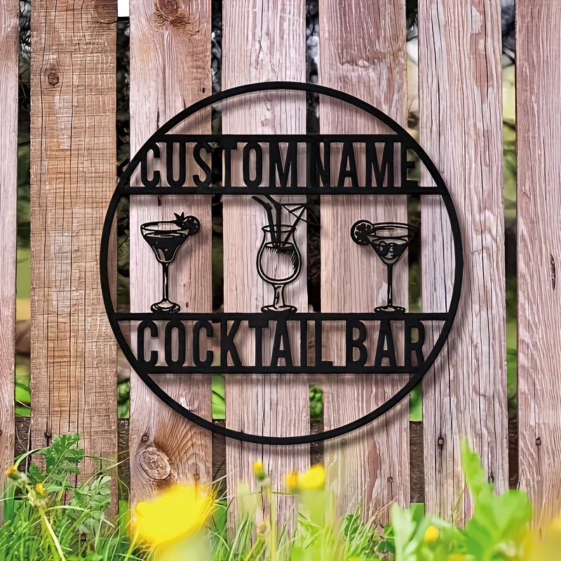 Custom Name Cocktail Bar Sign, - Home Bar Signs 评论和价格