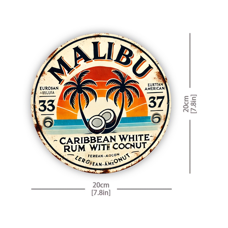 Vintage Malibu Rum Coconut Alu - Home Bar Accessories 评论和价格