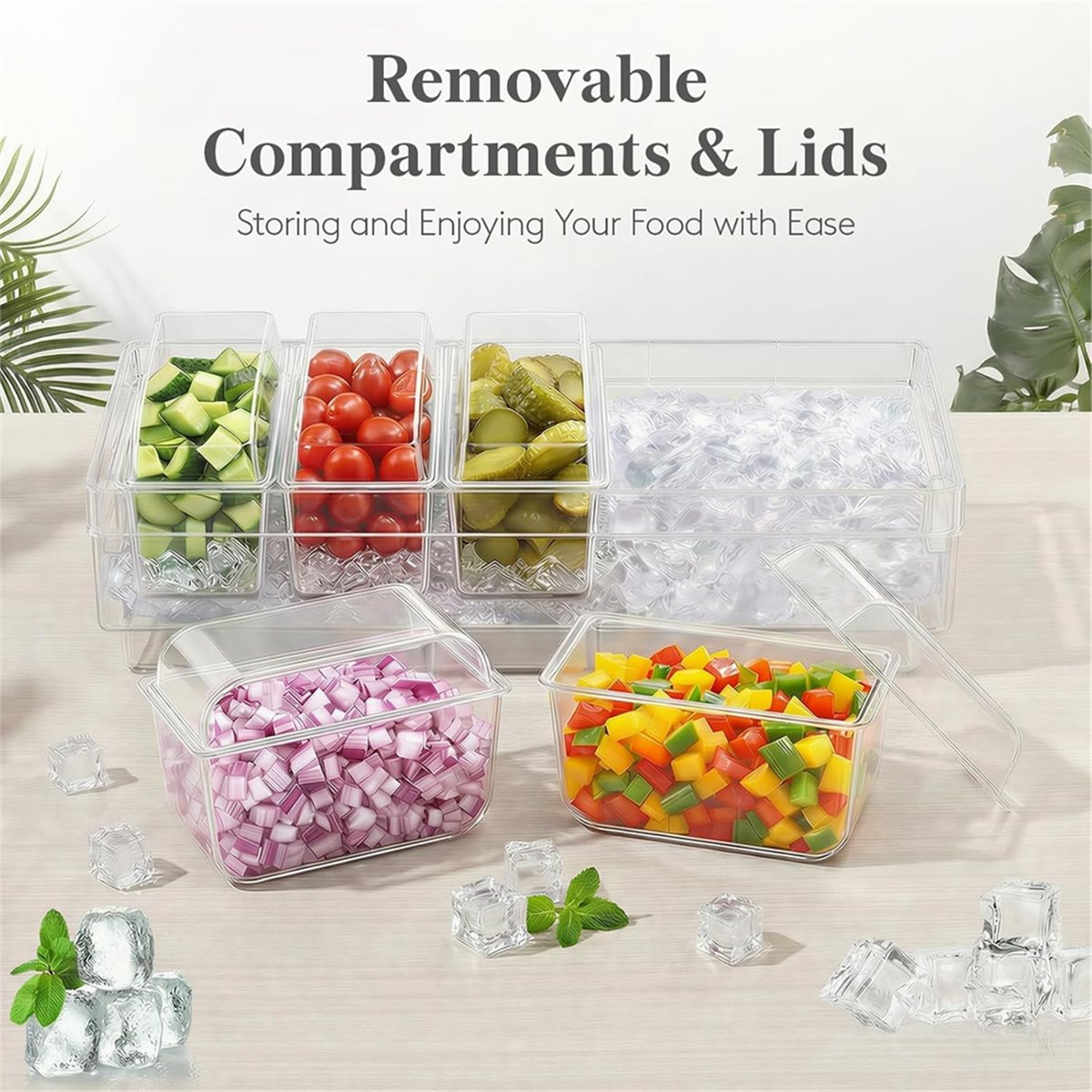 Chilled Condiment Containers,T - Garnish Tray Set 评论和价格