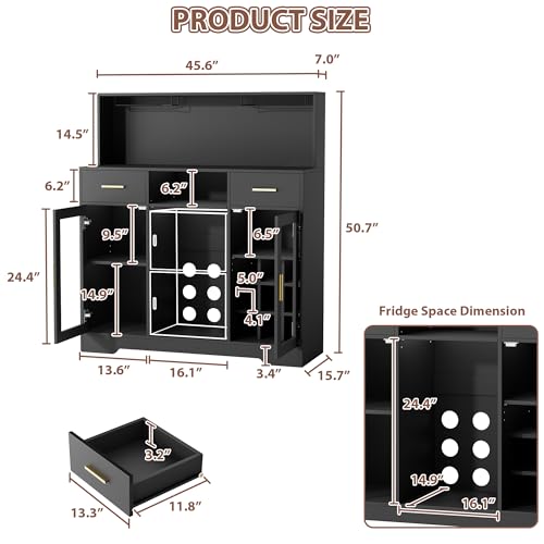 Mini Fridge Cabinet with Stora - Home Bar And Fridge 评论和价格