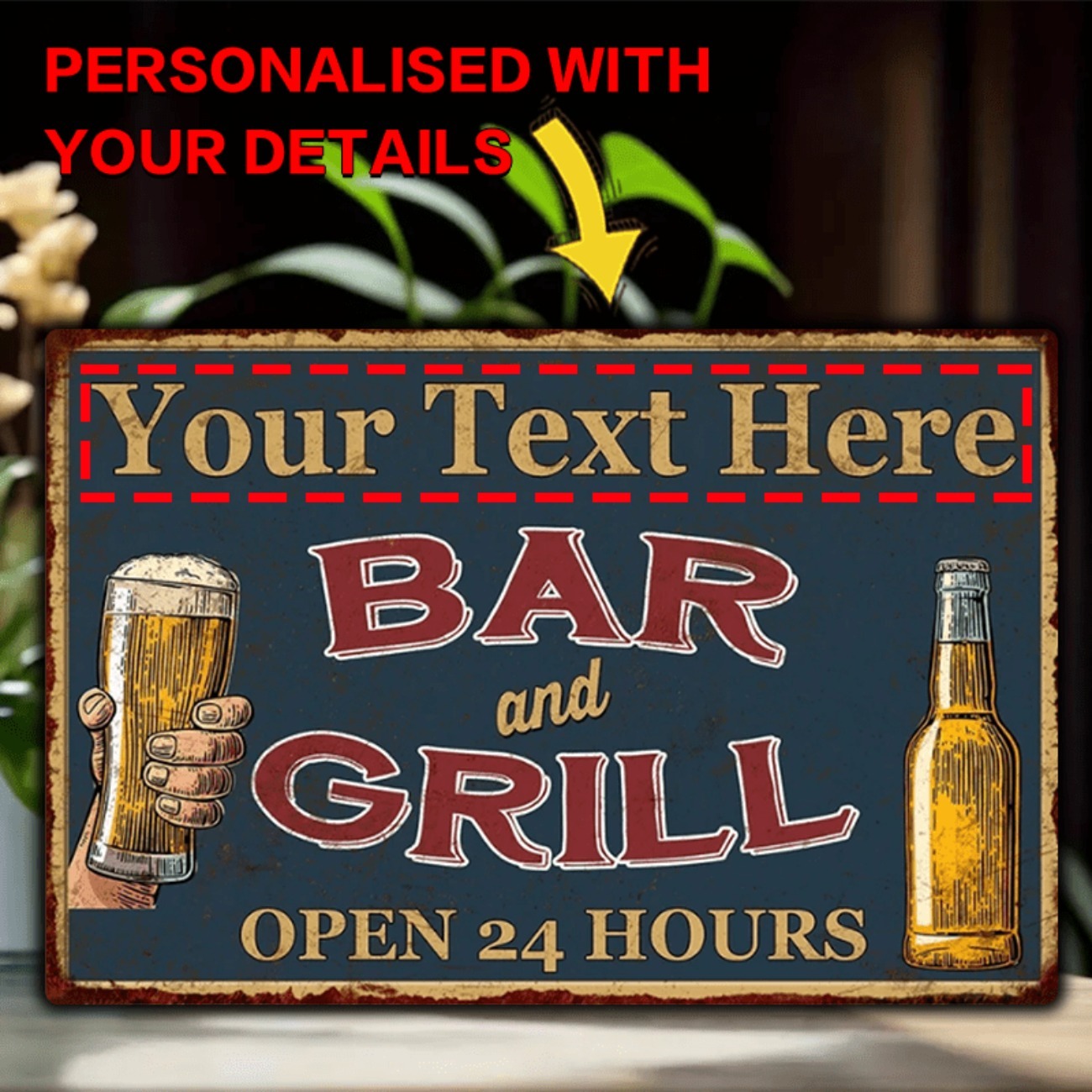 Customizable Bar & Grill Alumi - Home Bar Signs 评论和价格