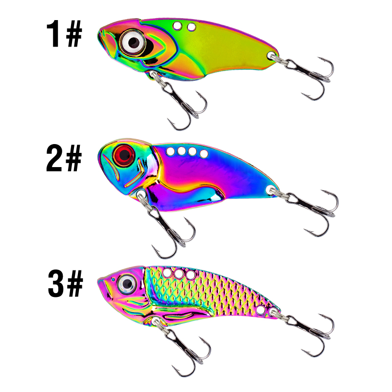 3PCS Metal Colorful VIB Lure 5 - Jigger Double Sided 评论和价格