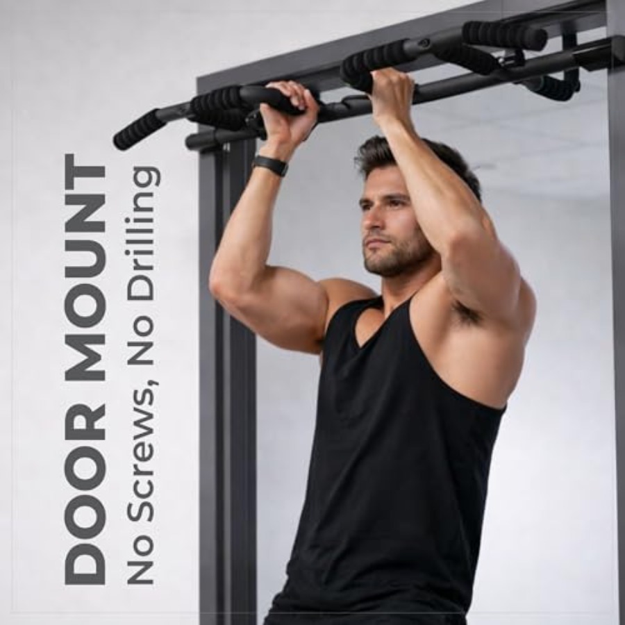 Doorway Pull Up Bar Set with S - Home Bar Setup 评论和价格