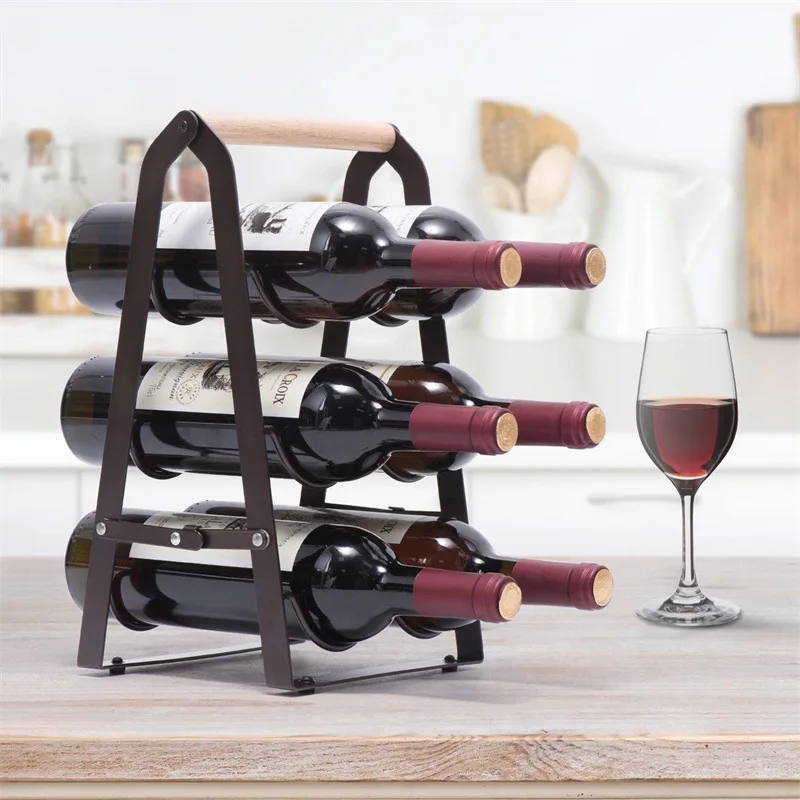6 Bottle Iron Collapsible Stor - Home Bar Shelves 评论和价格