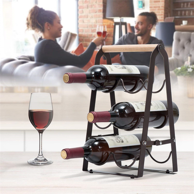 6 Bottle Iron Collapsible Stor - Home Bar Shelves 评论和价格