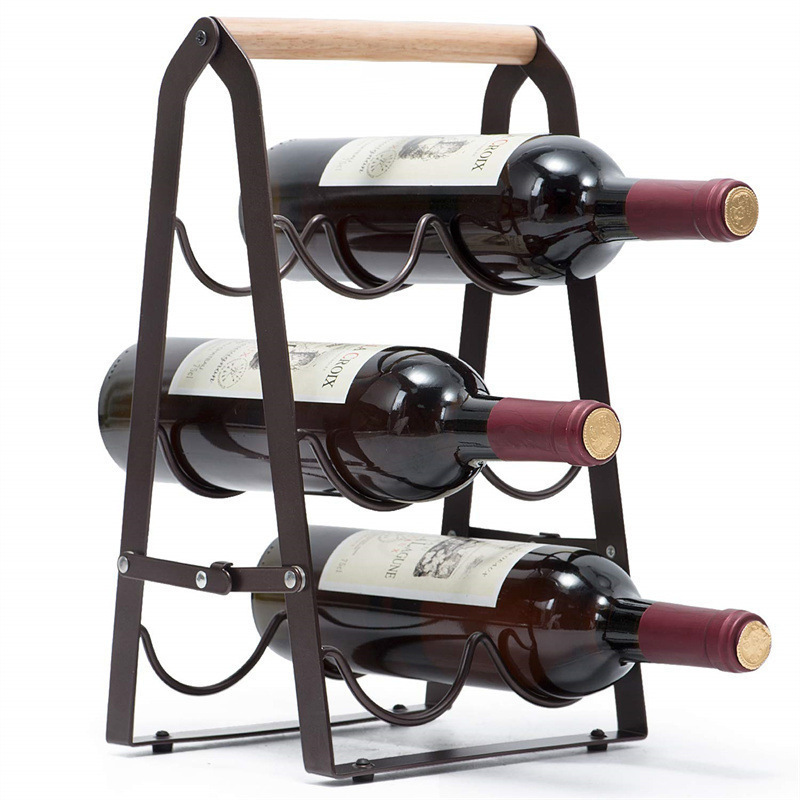 6 Bottle Iron Collapsible Stor - Home Bar Shelves 评论和价格