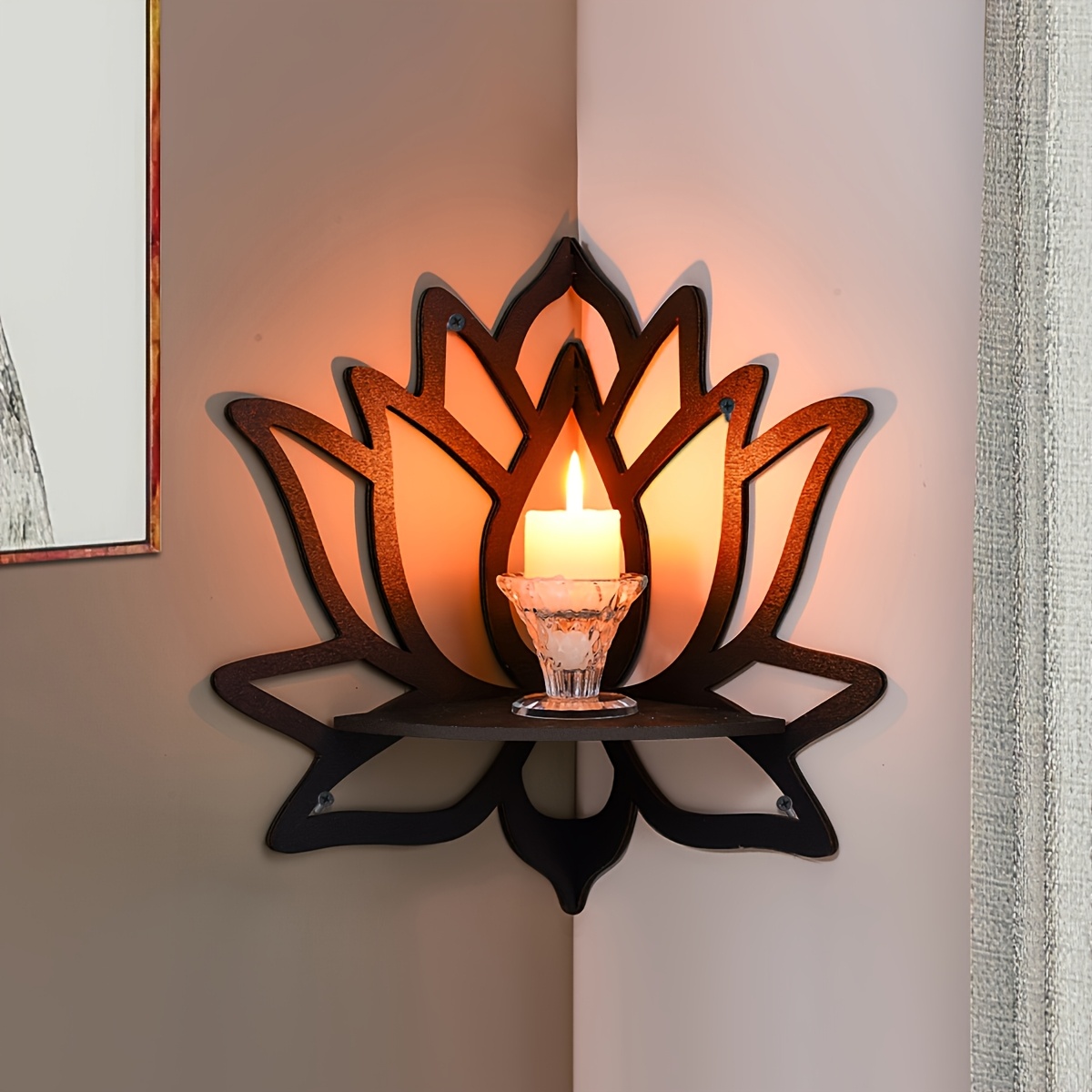 Lotus Corner Floating Shelf, H - Home Bar Shelves 评论和价格