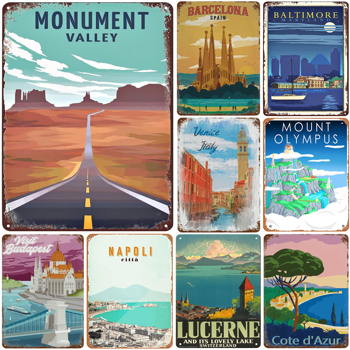 Vintage Travel Metal Sign Retr - Home Barcelona 评论和价格